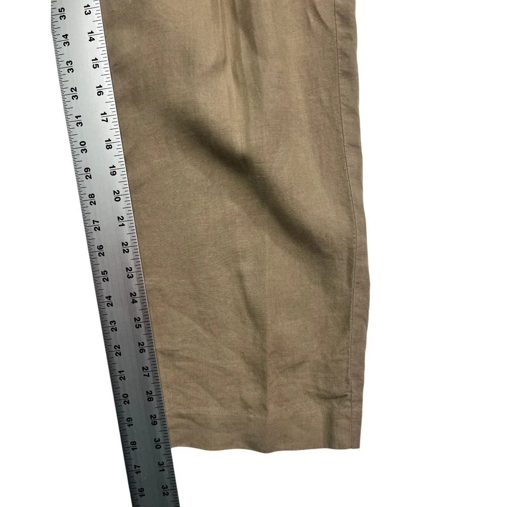 vtg Y2K Murano 36x30 Tan Khaki 100% Linen Pants Trousers Pleated Lightweight